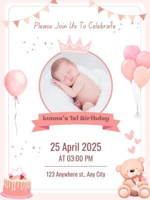 thiệp thôi nôi bé